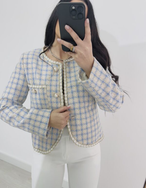 GIACCA IN TWEED CON PERLE - immagine 5