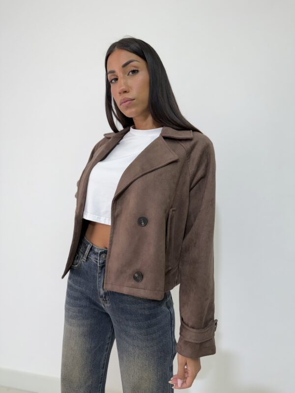 TRENCH CROP IN CAMOSCIO - immagine 7