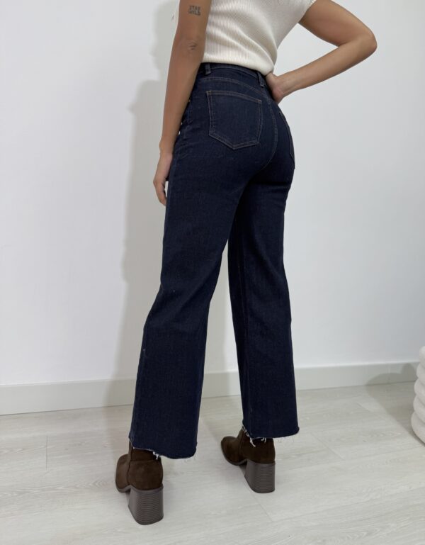 JEANS BLU WIDE LEG TAGLIO LASER - immagine 2
