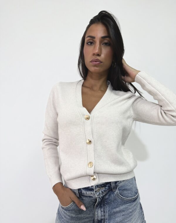 CARDIGAN CON BOTTONE GOLD VINTAGE - immagine 7