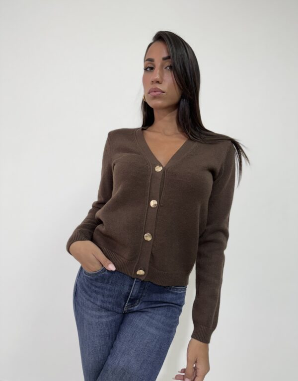 CARDIGAN CON BOTTONE GOLD VINTAGE - immagine 5