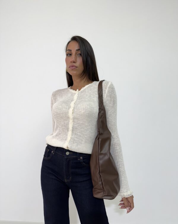 BORSA A SPALLA MINIMAL MARRONE - immagine 2
