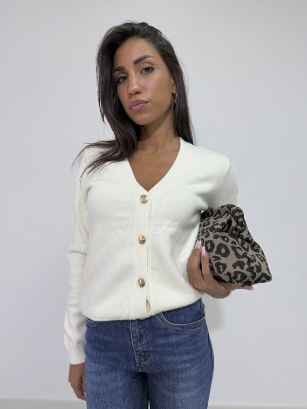 CARDIGAN CON BOTTONE GOLD VINTAGE - immagine 3