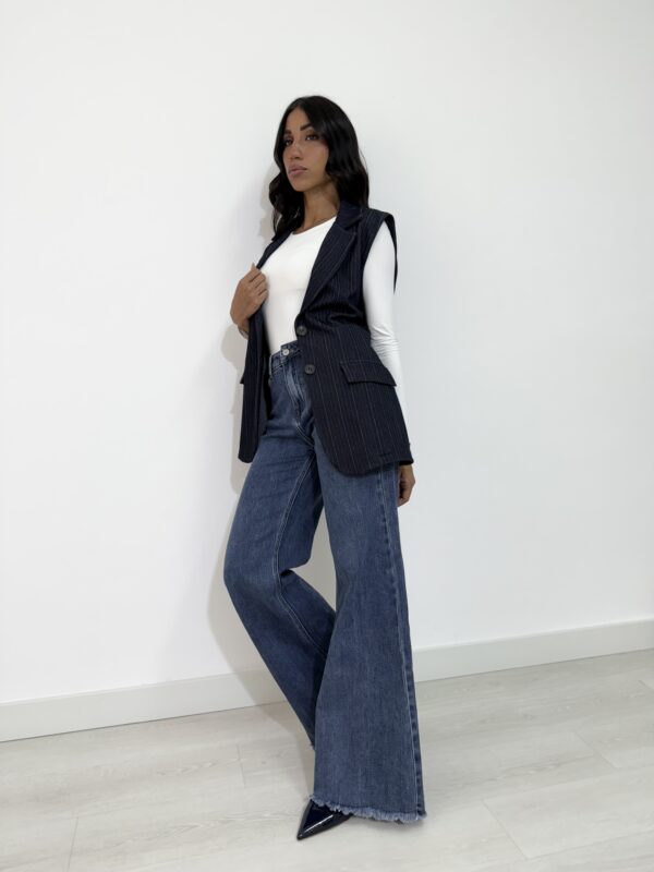 GILET GESSATO BLU DENIM - immagine 6