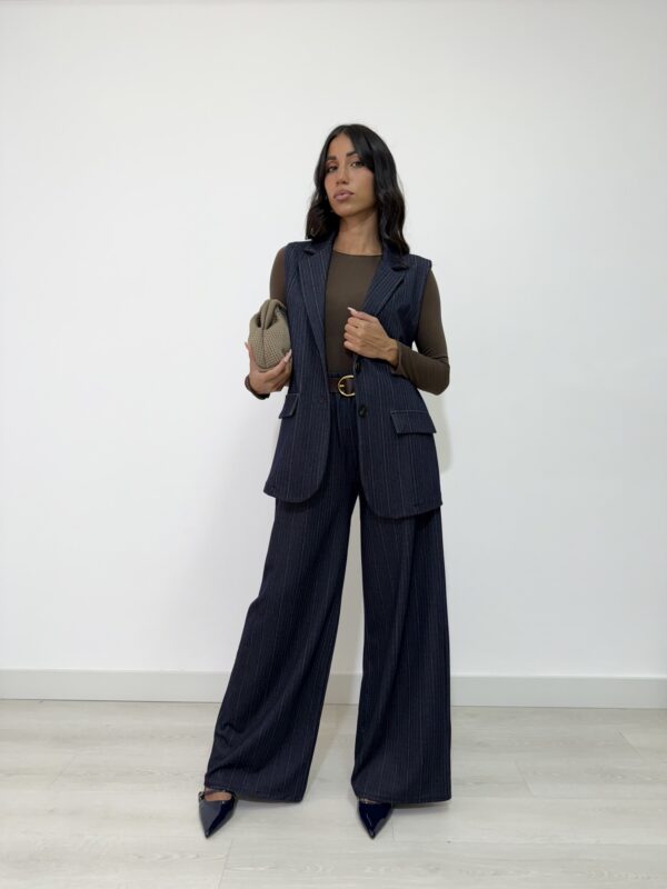 GILET GESSATO BLU DENIM - immagine 3