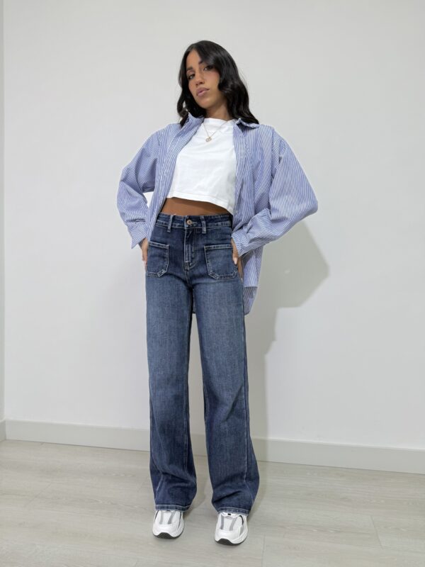 JEANS STRAIGHT LEG CON TASCHE FRONTALI - immagine 4