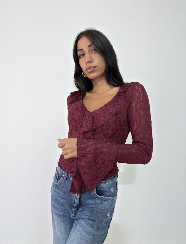 MAGLIA IN PIZZO CON VOLANT - immagine 5