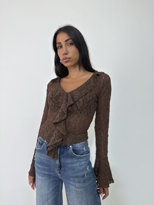 MAGLIA IN PIZZO CON VOLANT - immagine 4