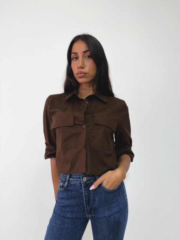 CAMICIA CROP DI COTONE - immagine 3
