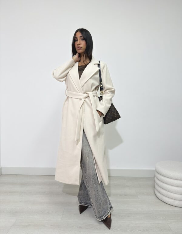 CAPPOTTO IN PANNO CON CINTURA - immagine 4