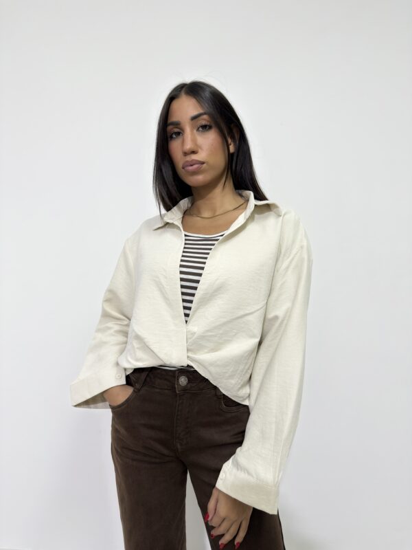 TWIN-SET TOP A RIGHE E CAMICIA - immagine 4