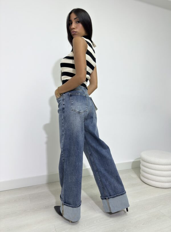 JEANS WIDE LEG CON RISVOLTO ADORO - immagine 2