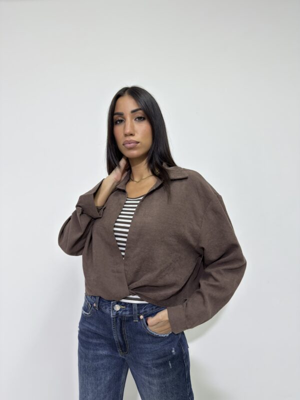 TWIN-SET TOP A RIGHE E CAMICIA - immagine 2