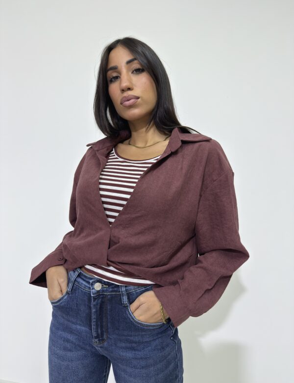 TWIN-SET TOP A RIGHE E CAMICIA